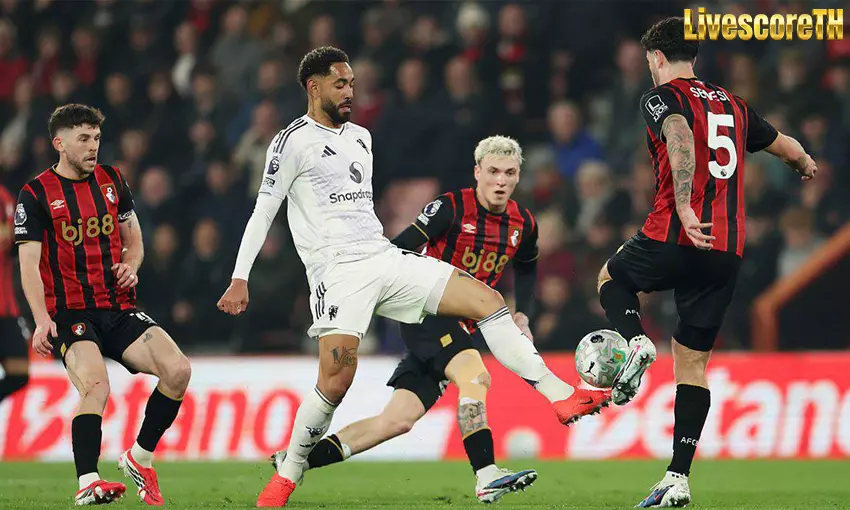 ผลบอลเมื่อคืน บอร์นมัธ 2-2 แมนยู เกมเดือดท้ายแมตช์ ผี 10 คนยังฮึดแบ่งแต้ม